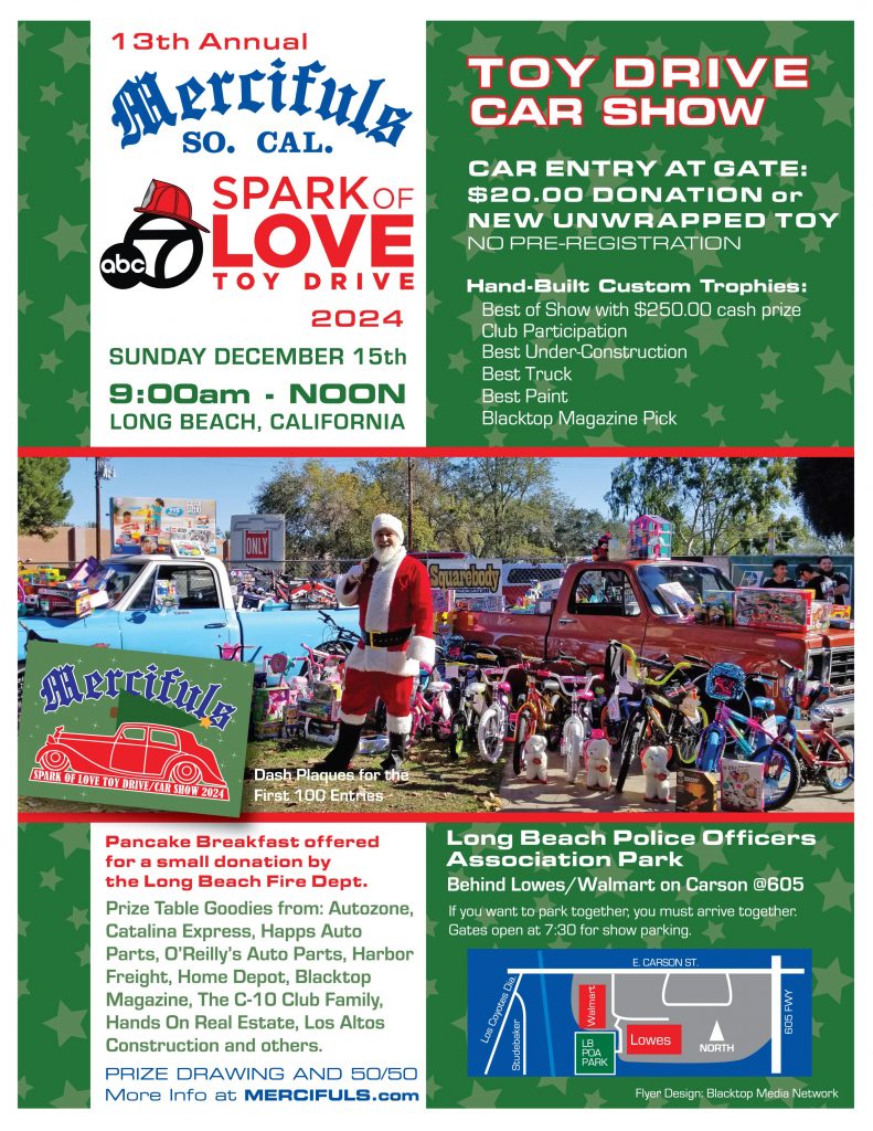 2024 Mercifuls Spark of Love Toy Drive Car Show Sunday December 15, 9am-noon